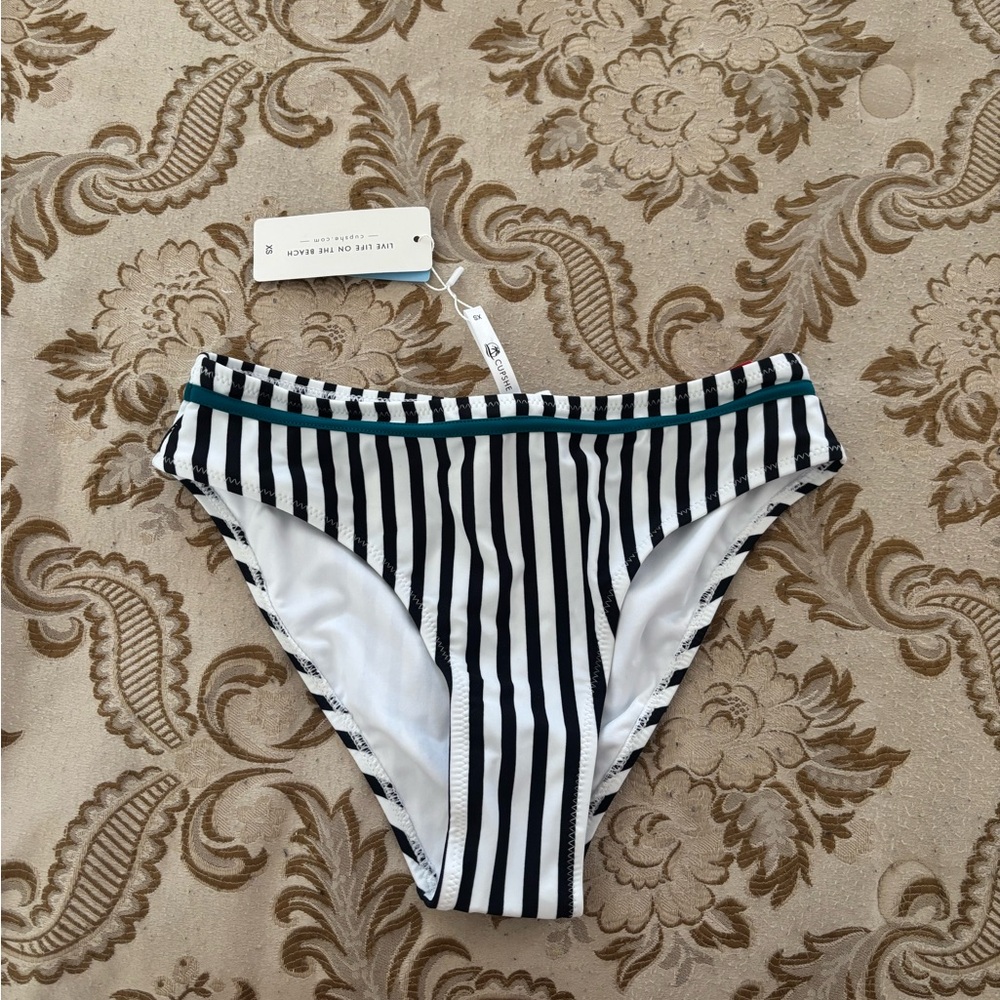 Cupshe Black and White Striped Bikini Bottom